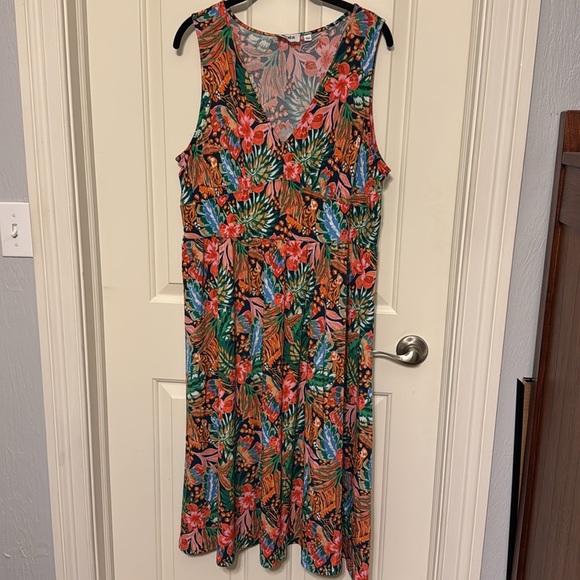 Leota Dresses & Skirts - NWT Leota Rosemary Sleeveless Dress MIDI Dress Peekaboo Zebra Tangerine Sz 1X